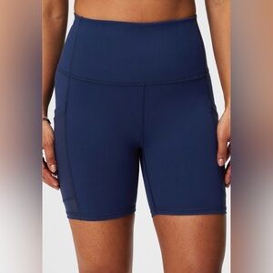 High-Rise Navy Blue Active Shorts Fabletics